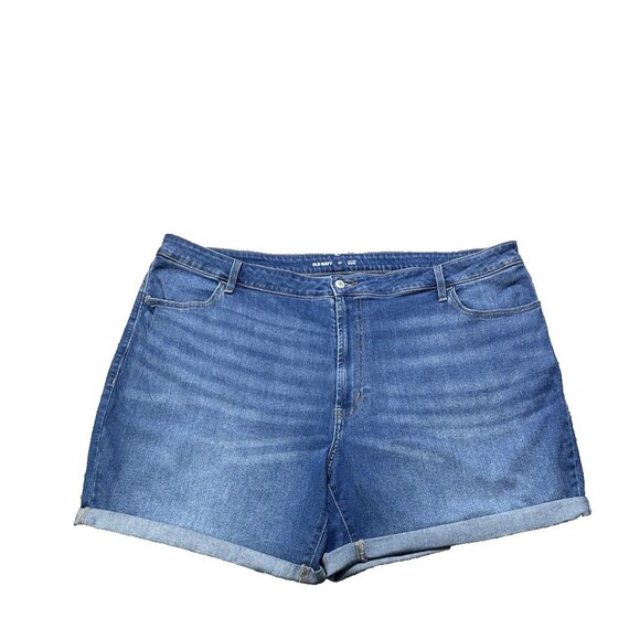 Old Navy Wow High Rise Jean Shorts Women’s 25 Roll Up Medium Wash Denim - Picture 1 of 6